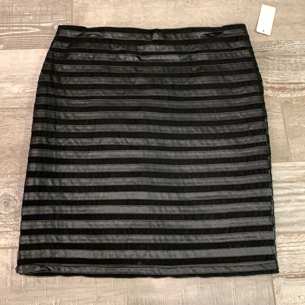 Skirt with faux leather stripes NWT size 12"